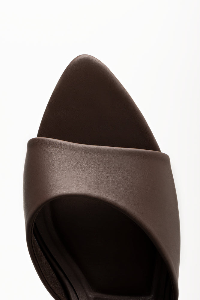 Kitten Heel Mule Sandal Brown (4)