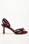 Bow Strap Heel Sandals Burgundy (1)