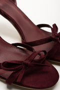 Bow Strap Heel Sandals Burgundy (2)