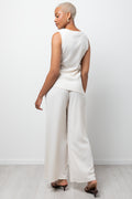 Sleeveless Crinkle Top Cream (2)