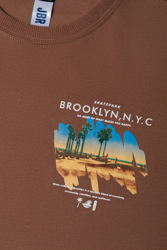 Printed T-Shirt Brown