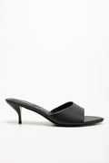 Kitten Heel Mule Sandal Black (1)