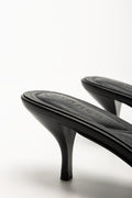 Kitten Heel Mule Sandal Black (3)