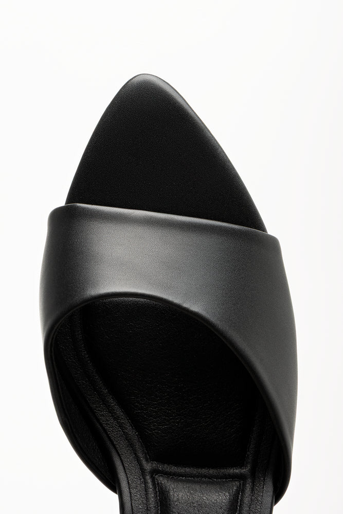 Kitten Heel Mule Sandal Black (4)