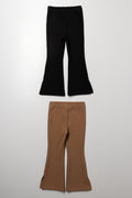 2 Pack Flare Leggings Natural And Black (2)