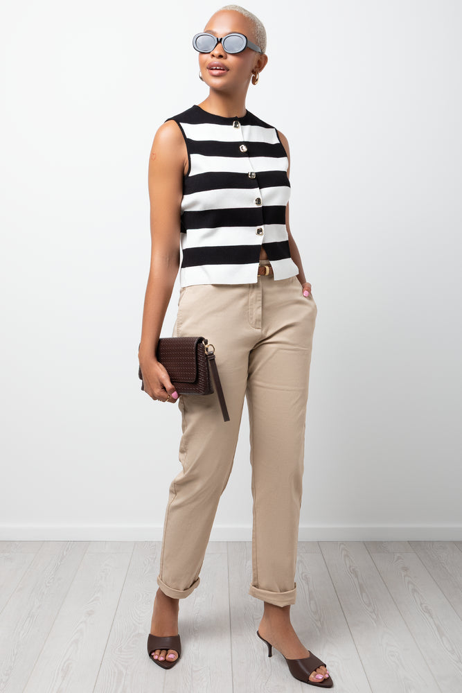 Belted Chino Pants Natural