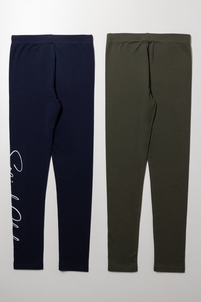 2 Pack Leggings Navy And Fatigue (2)