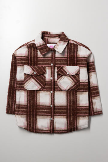 Check Shacket Brown
