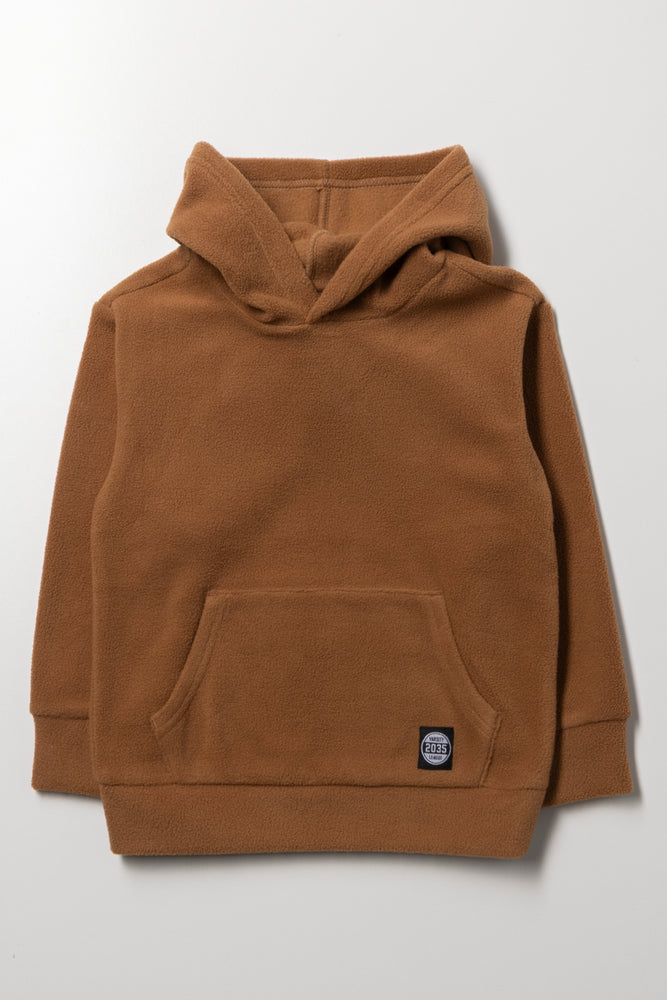 Kangaroo Pocket Hoodie Tan