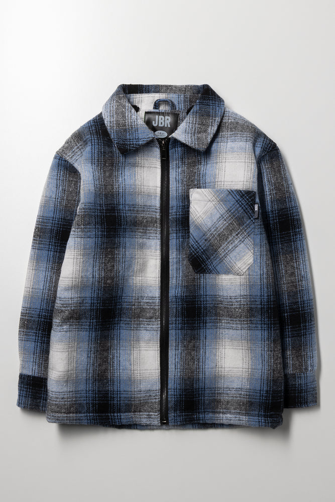 Check Shacket Blue