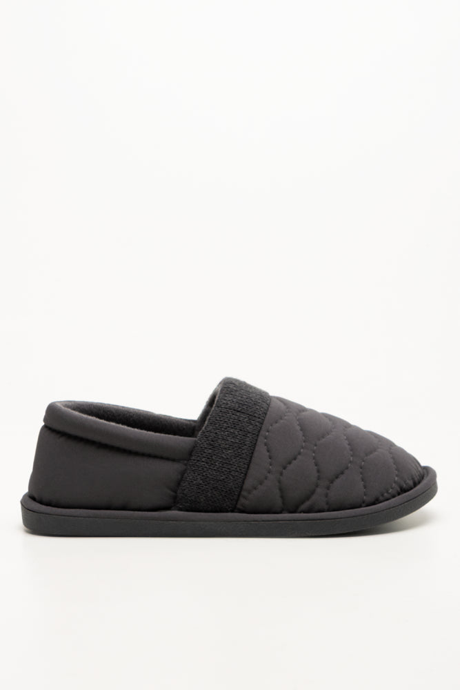 Quilted Stokie Slipper Charcoal (1)