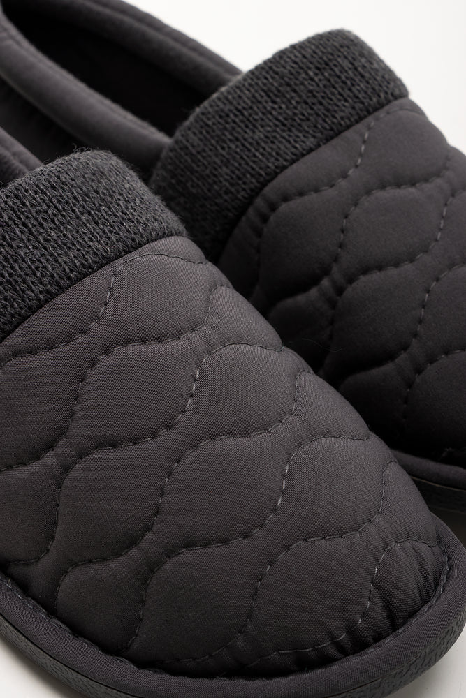 Quilted Stokie Slipper Charcoal (2)