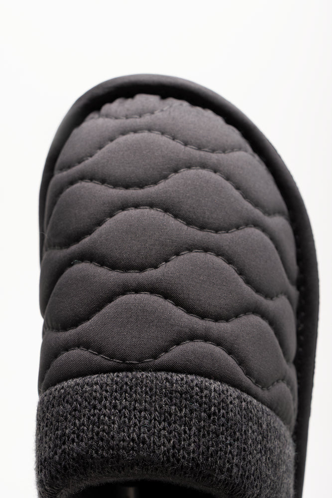 Quilted Stokie Slipper Charcoal (4)