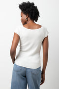Button Through Knit Top Cream (1)