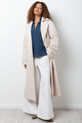 Lined Twill Trench Coat Cream