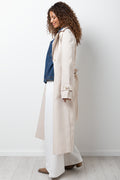 Lined Twill Trench Coat Cream (1)