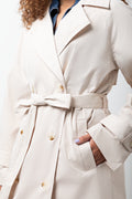 Lined Twill Trench Coat Cream (3)