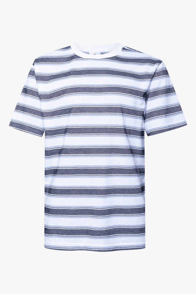 Stripe Textured Short Sleeve T-Shirt Multicolour