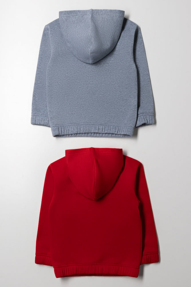 2 Pack Hooded Tracktops Red & Grey (2)
