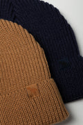 2 Pack Ribbed Beanies Brown & Navy (1)