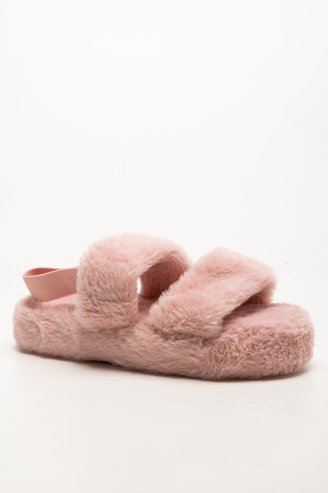 Open Toe Sling Back Slippers Pink