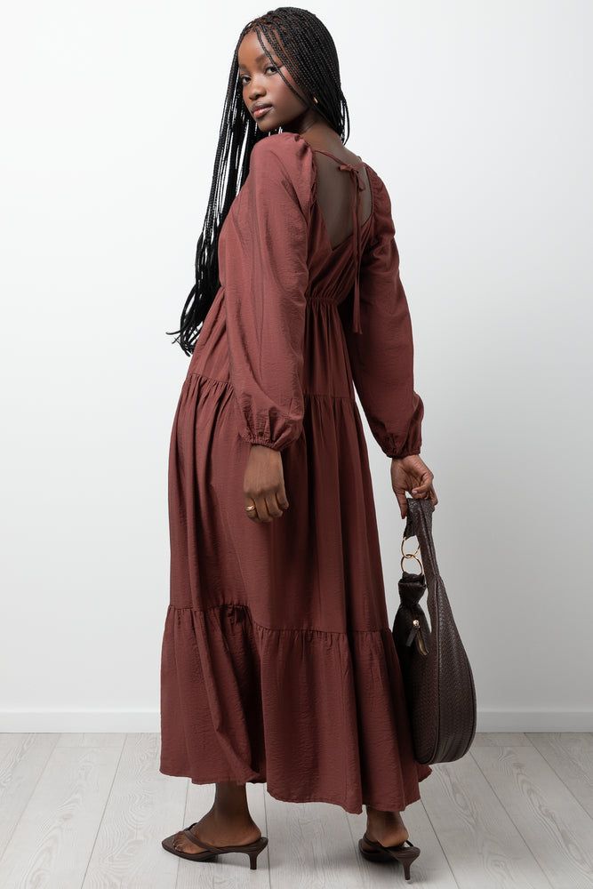 Long Sleeve Dress Brown (2)