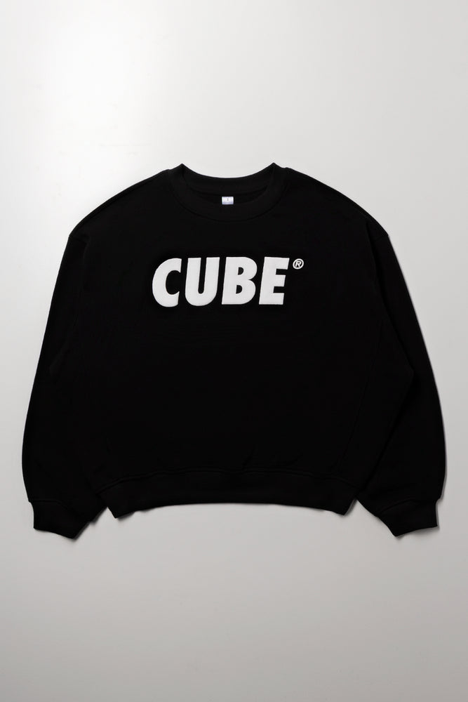 Crew Neck Tracktop Black
