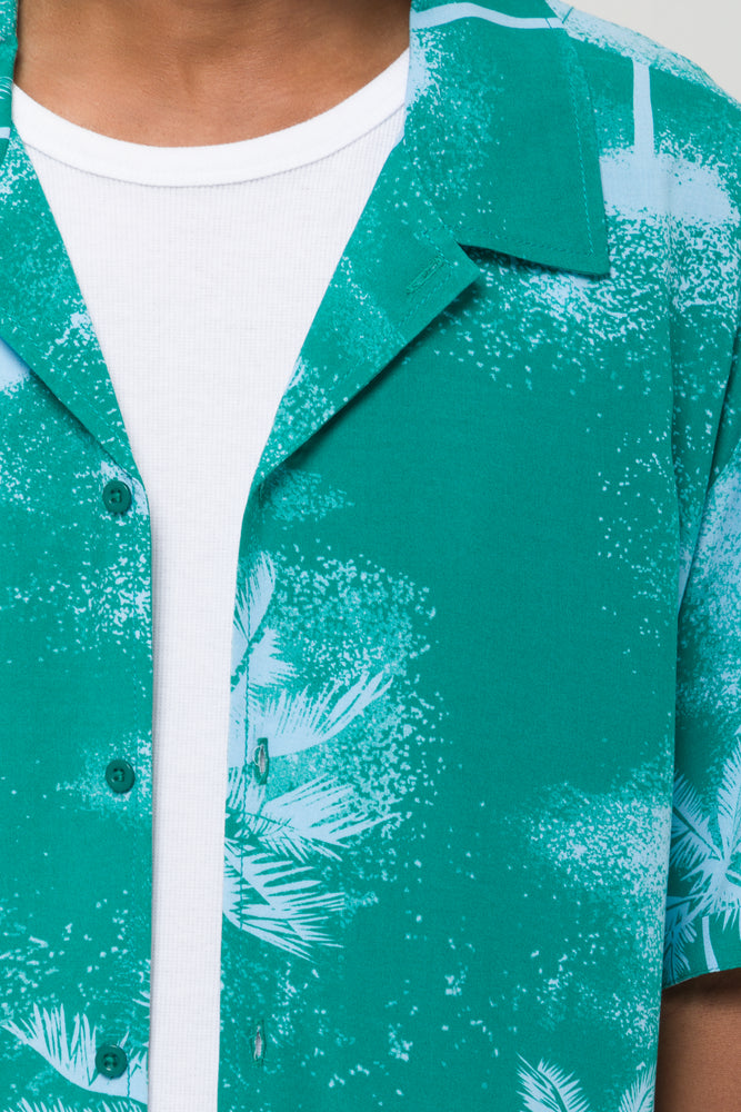 Viscose Printed Shirt Teal (3)