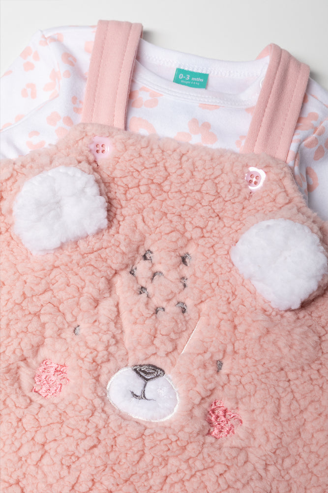 2 Piece Dungaree Set Pink (1)