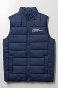 Sleeveless Zip Through Jacket Navy