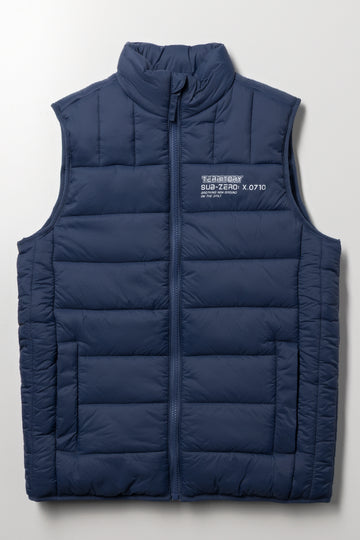 Sleeveless Zip Through Jacket Navy