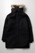 Zip Through Technical Parka Jacket Black