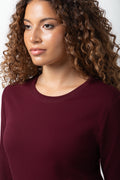 Long Sleeve Crew Neck T-Shirt Burgundy (3)