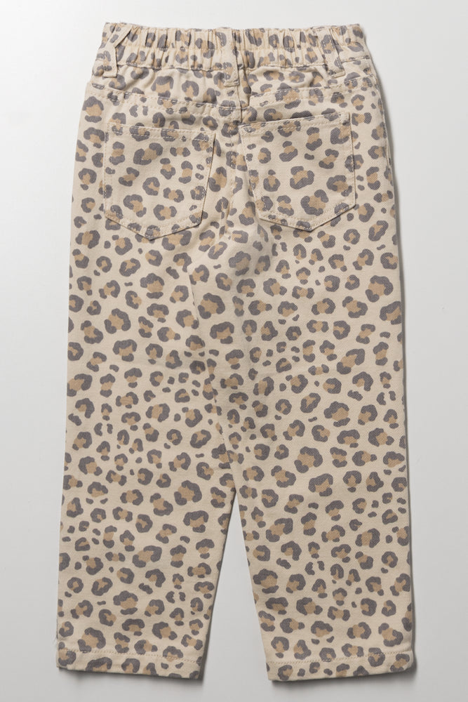 Animal Print Denim Jeans Natural (2)