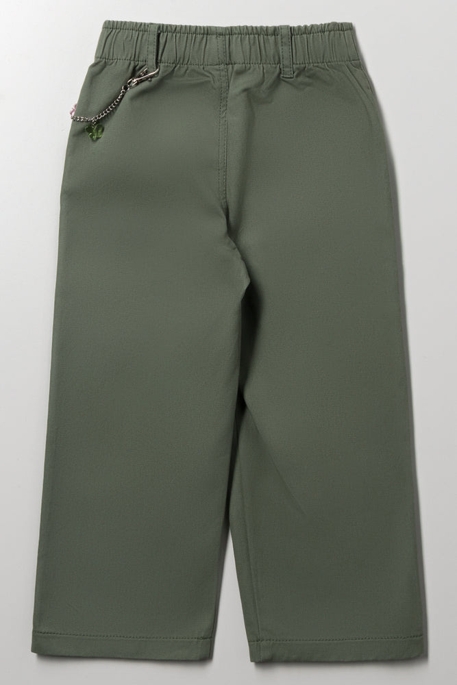 Barrel Leg Utility Pants Green (2)