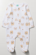 Bear Printed Sleepsuit Cream
