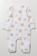 Bear Printed Sleepsuit Cream (2)