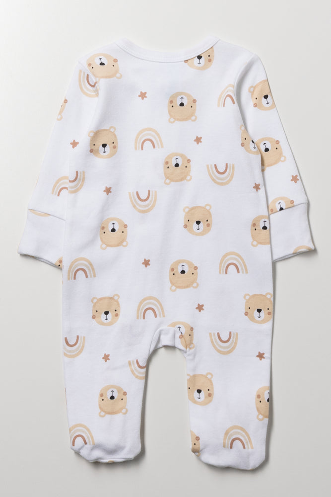 Bear Printed Sleepsuit Cream (2)