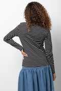 Stripe Long Sleeve T-Shirt Black and White (2)