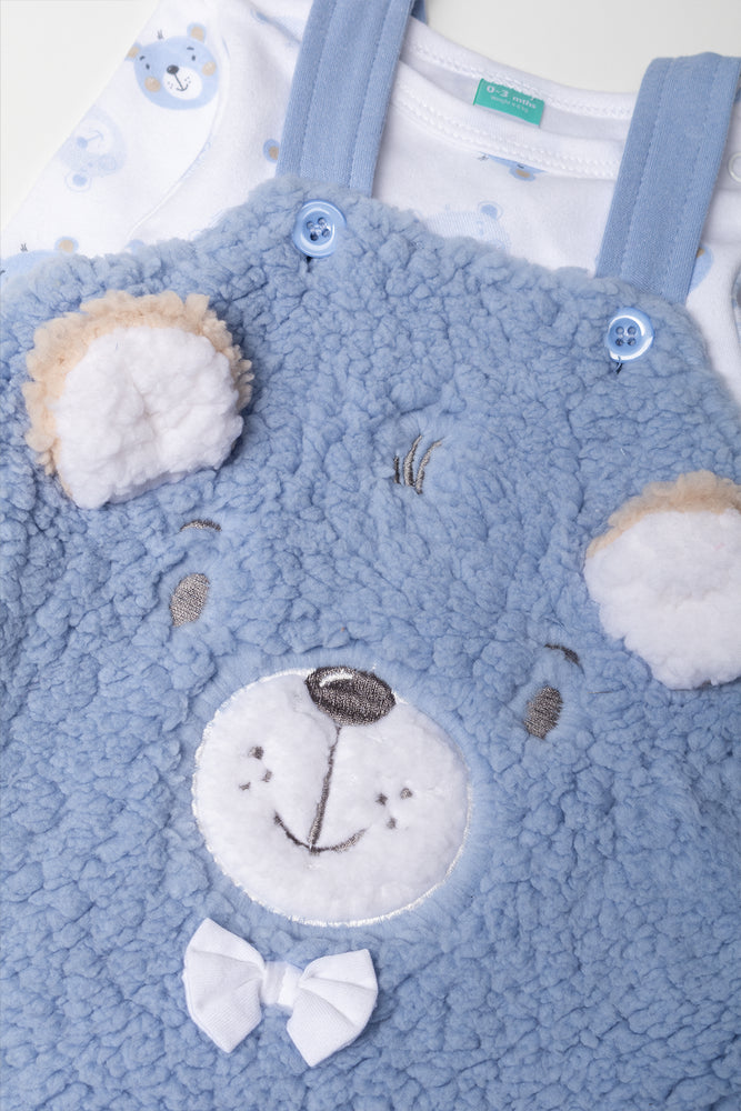 Bear Dungaree Set Blue (1)