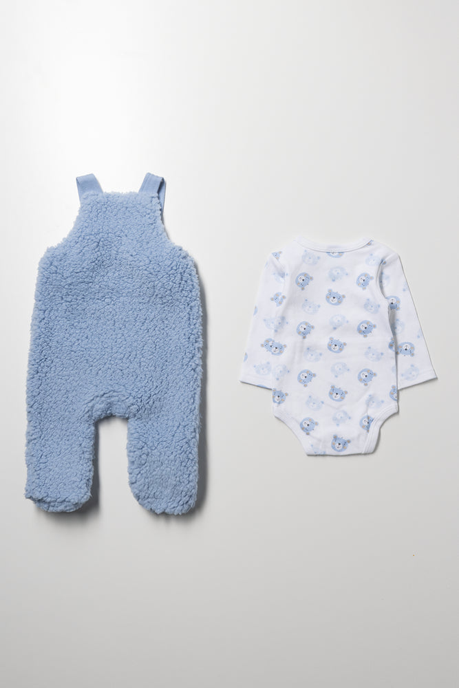 Bear Dungaree Set Blue (3)