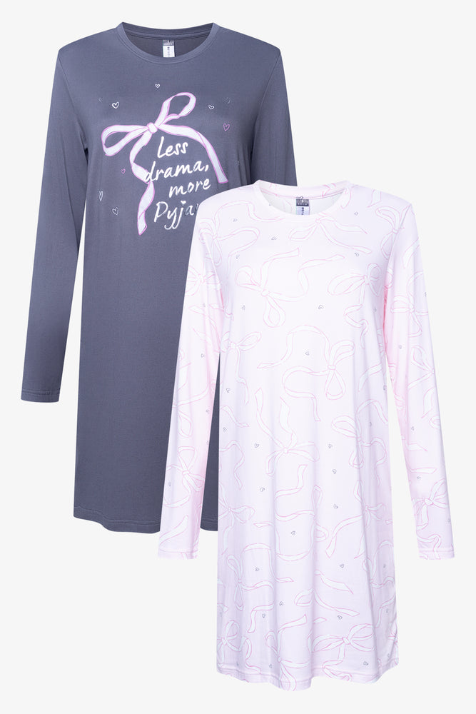 2 Pack Sleep Shirts Grey & Pink