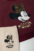 Minnie Mouse Leggings Set Burgundy And Natural (1)