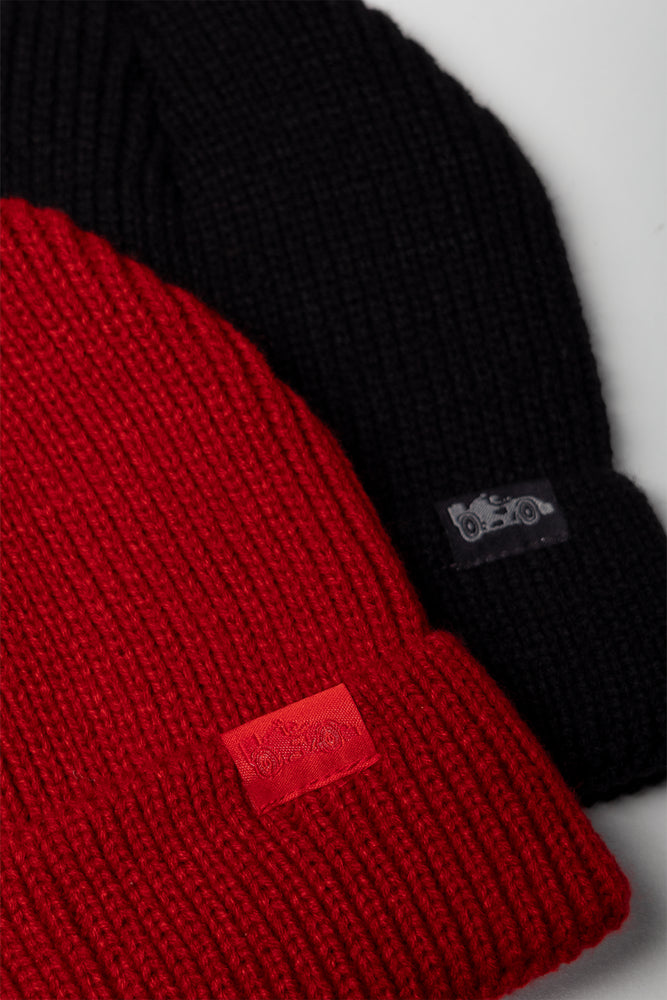 2 Pack Beanies Red And Black