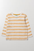 Long Sleeve Stripe T-Shirt White And Yellow