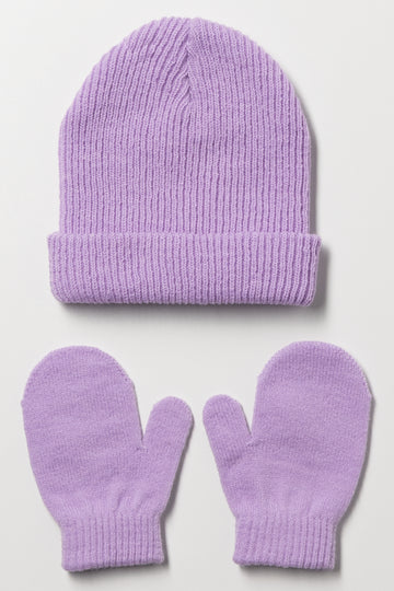 Beanie & Gloves Set Lilac