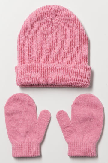 2 Piece Hat Set Pink