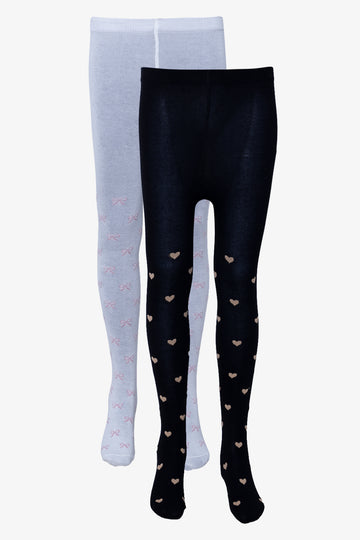 2 Pack Tights White And Black