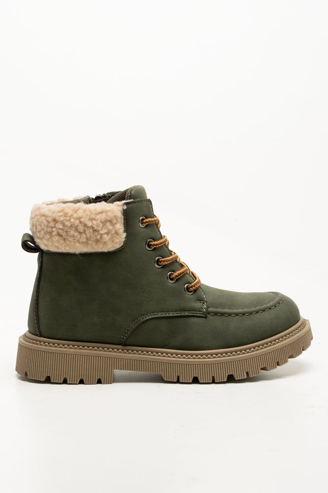 Lace Up Boots Green