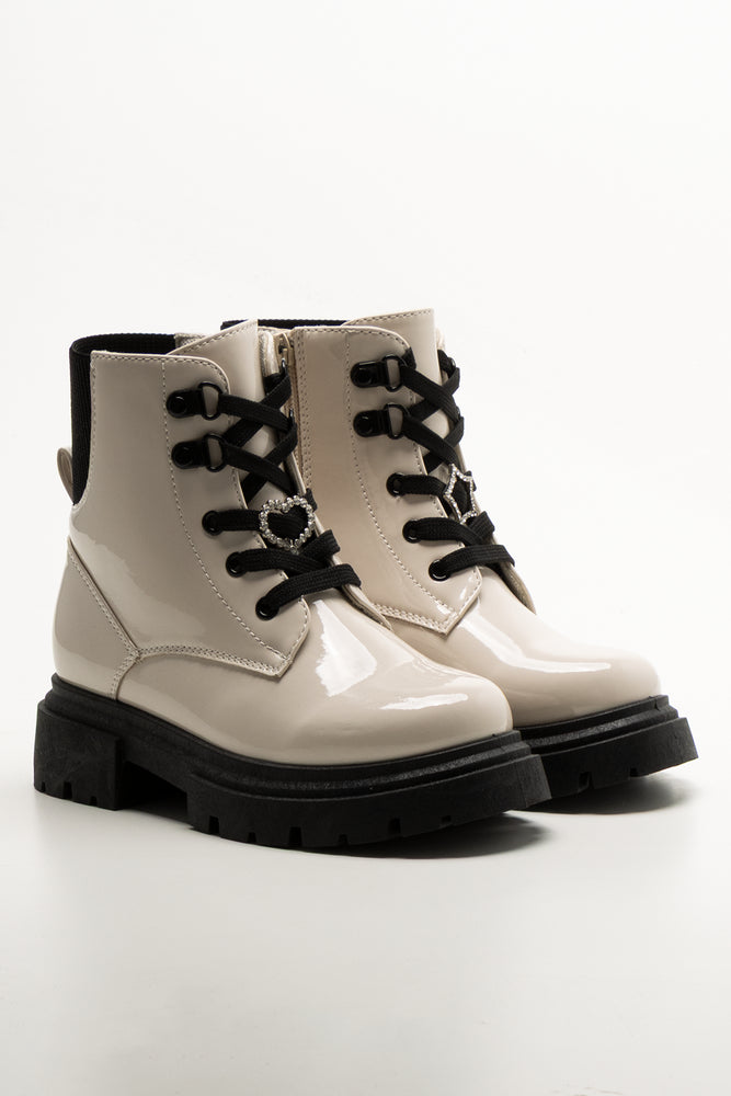 Lace Up Boots Natural